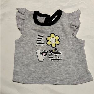 “Bundle 10/$13” little beginnings 0-3M Gray Baby Top shirt with Love Design
